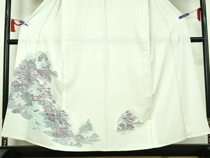 平和屋着物▽訪問着　単衣　風景文　暈し染め　正絹　逸品　AABI7664jh