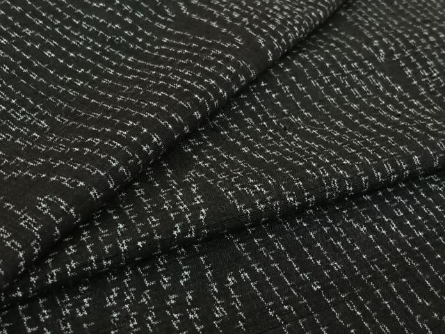 平和屋着物▽上質な紬　単衣　杢目文　正絹　逸品　AABI7666jh