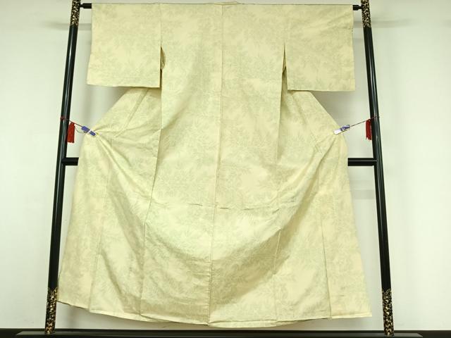 平和屋着物▽本場大島紬　単衣　草葉文　正絹　逸品　AABI7667jh