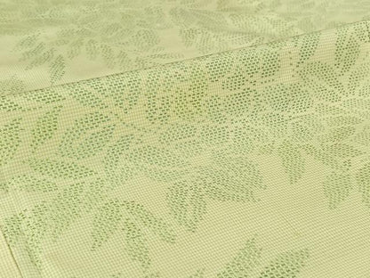 平和屋着物▽本場大島紬　単衣　草葉文　正絹　逸品　AABI7667jh