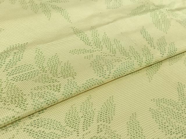 平和屋着物▽本場大島紬　単衣　草葉文　正絹　逸品　AABI7667jh