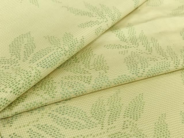 平和屋着物▽本場大島紬　単衣　草葉文　正絹　逸品　AABI7667jh