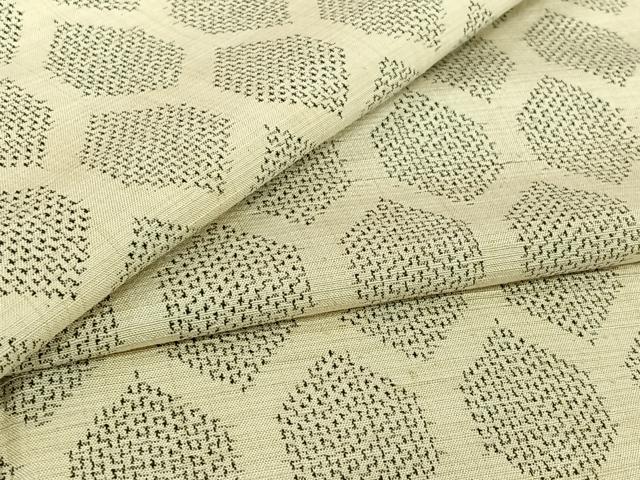 平和屋着物▽上質な紬　単衣　亀甲柄　正絹　逸品　AABI7668jh