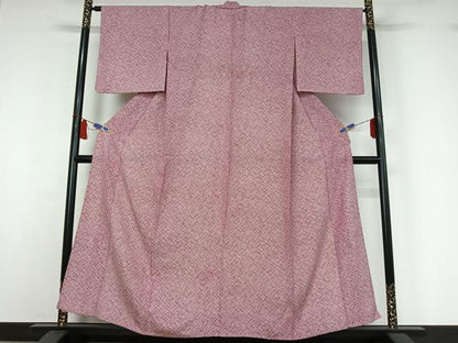 平和屋着物▽上質な小紋　単衣　鹿の子文様　正絹　逸品　AABI7669jh