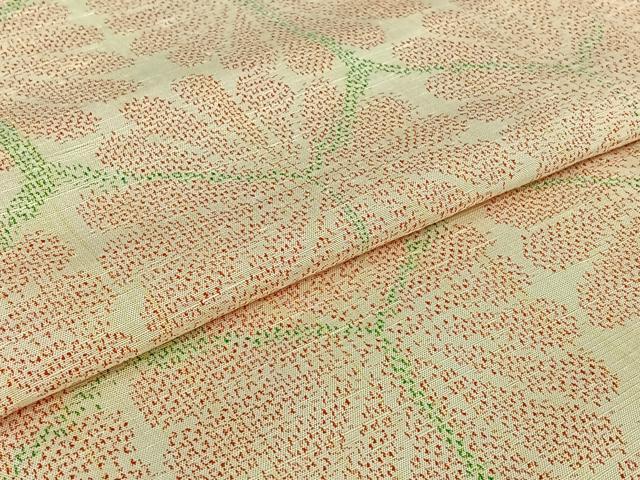 平和屋着物▽上質な紬　単衣　亀甲花文　正絹　逸品　AABI7672jh