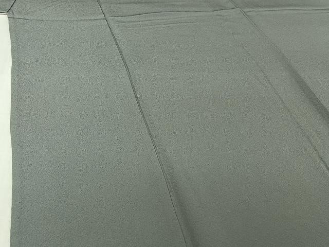 平和屋着物▽上質な色無地　単衣　灰青色　正絹　逸品　AABI7673jh