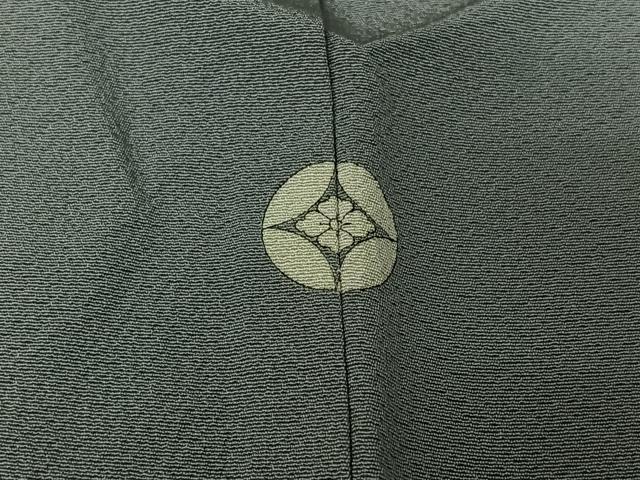 平和屋着物▽上質な色無地　単衣　灰青色　正絹　逸品　AABI7673jh