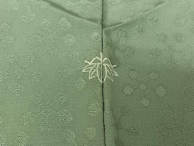 平和屋着物▽上質な色無地　単衣　舞花地紋　柳鼠色　正絹　逸品　AABI7674jh