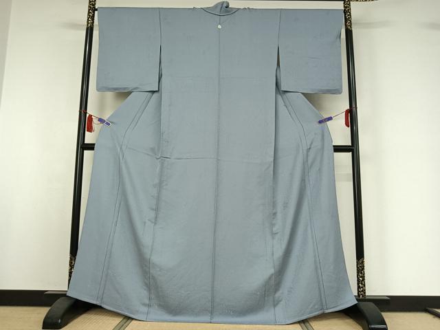 平和屋着物▽上質な色無地　単衣　淡藤色　草花地紋　正絹　逸品　AABI7675jh