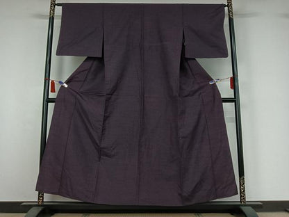 平和屋着物▽上質な紬　単衣　亀甲柄　正絹　逸品　AABI7678jh