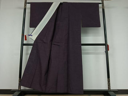 平和屋着物▽上質な紬　単衣　亀甲柄　正絹　逸品　AABI7678jh