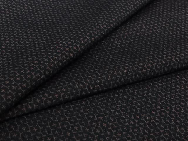 平和屋着物▽上質な紬　単衣　亀甲柄　正絹　逸品　AABI7678jh