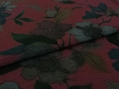 平和屋着物▽上質な小紋　単衣　草花文　反端付き　正絹　逸品　AABI7696jh