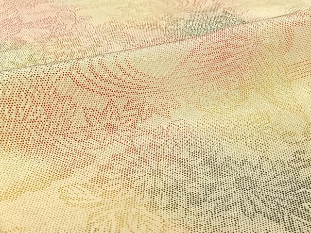 平和屋着物▽上質な小紋　単衣　流水花蝶文　暈し染め　正絹　逸品　AABI7700jh