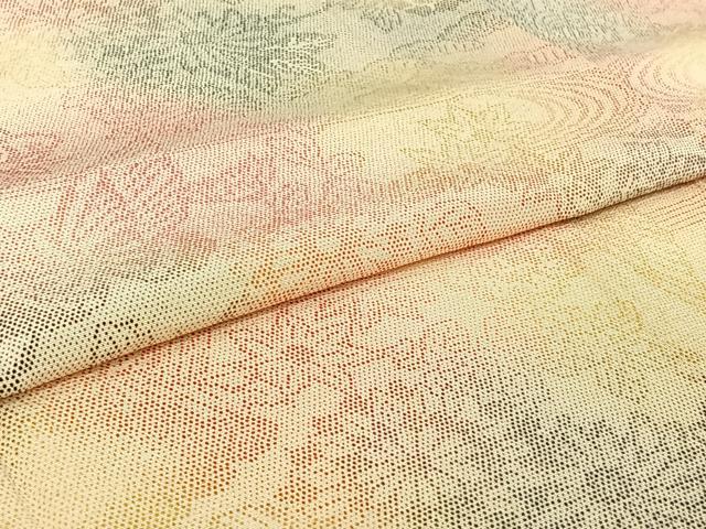 平和屋着物▽上質な小紋　単衣　流水花蝶文　暈し染め　正絹　逸品　AABI7700jh