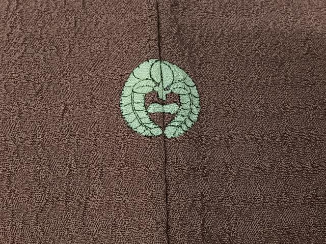 平和屋着物▽上質な色無地　単衣　梅鼠色　正絹　逸品　AABI7707jh