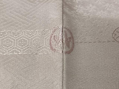 平和屋着物▽上質な色無地　単衣　吉祥人物文　淡紅藤色　正絹　逸品　AABI7711jh