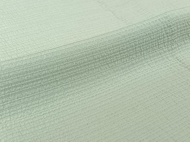平和屋着物▽本加賀友禅作家　押田正義監修　色無地　単衣　白緑色　正絹　逸品　AABI7713jh