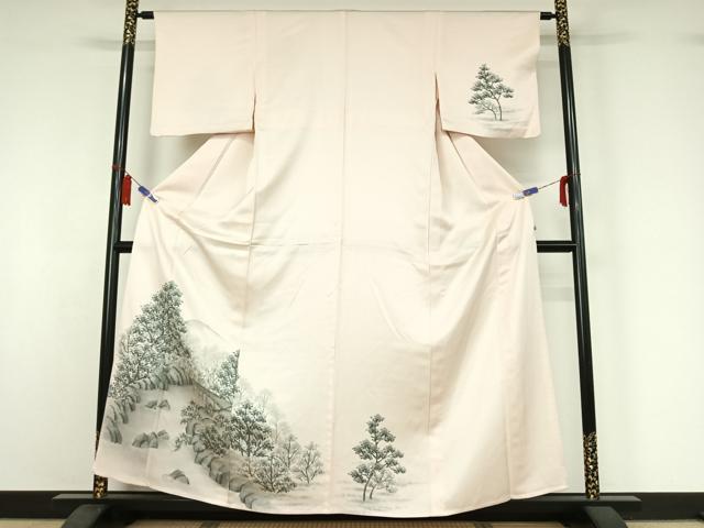 平和屋着物▽訪問着　単衣　風景文　正絹　逸品　AABI7716jh