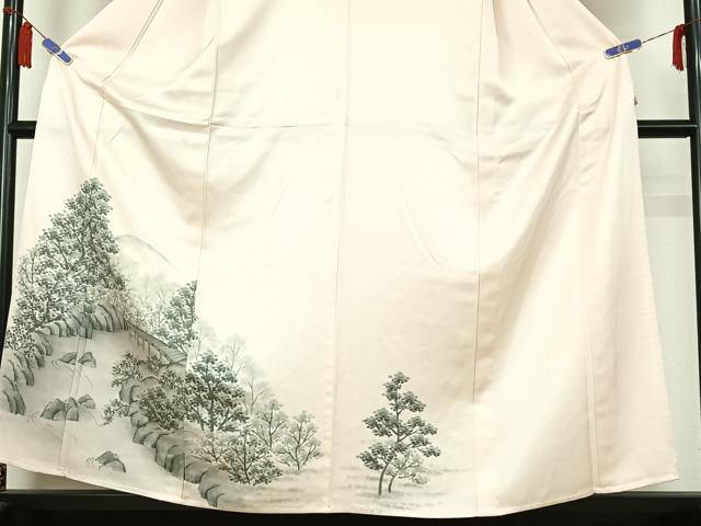 平和屋着物▽訪問着　単衣　風景文　正絹　逸品　AABI7716jh