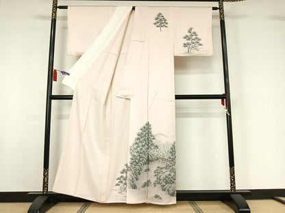 平和屋着物▽訪問着　単衣　風景文　正絹　逸品　AABI7716jh