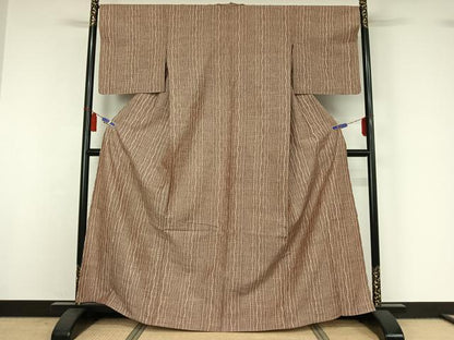 平和屋着物▽上質な紬　単衣　立涌文　正絹　逸品　AABI7721jh