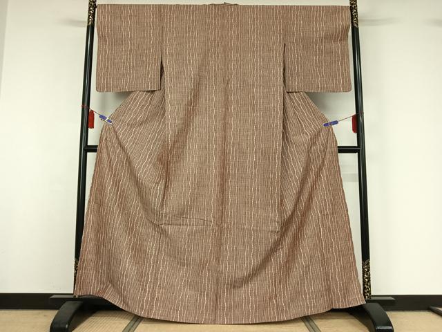 平和屋着物▽上質な紬　単衣　立涌文　正絹　逸品　AABI7721jh
