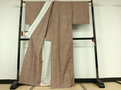 平和屋着物▽上質な紬　単衣　立涌文　正絹　逸品　AABI7721jh