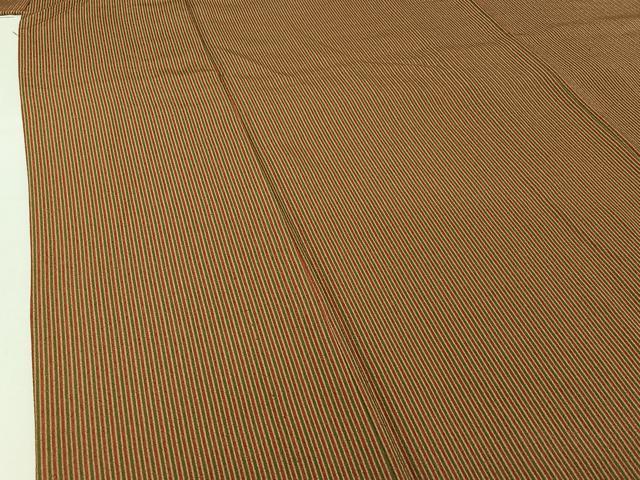 平和屋着物▽上質な小紋　単衣　縞　正絹　逸品　AABI7722jh