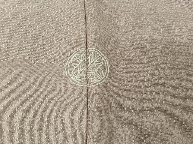 平和屋着物▽上質な色無地　単衣　雲重ね仕覆地紋　鴇鼠色　正絹　逸品　AABI7725jh