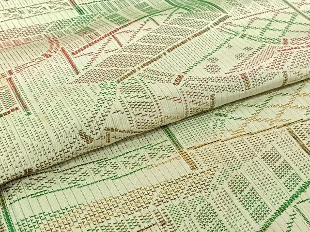 平和屋着物▽上質な紬　単衣　風景文　正絹　逸品　AABI7728jh