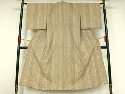 平和屋着物▽小紋　単衣　幾何学文様　洗える着物　AABI7733jh