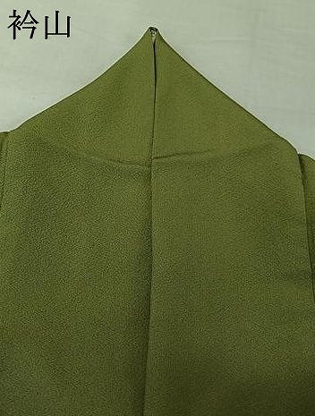 平和屋着物▽上質な色無地　単衣　草色　正絹　逸品　AABI7736jh