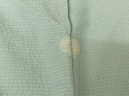 平和屋着物▽上質な色無地　単衣　白藍色　正絹　逸品　AABI7738jh