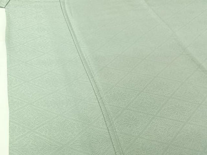 平和屋着物▽上質な色無地　単衣　花菱地紋　千草鼠色　正絹　逸品　AABI7740jh