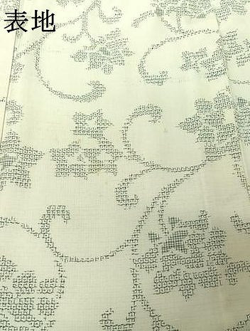 平和屋着物▽結城紬　単衣　80亀甲　花唐草文　証紙付き　正絹　逸品　AABI7741jh