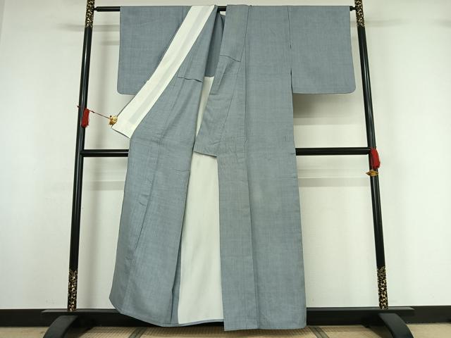 平和屋着物▽本場結城紬　重要無形文化財　単衣　色無地　薄花色　証紙付き　正絹　逸品　AABI7742jh
