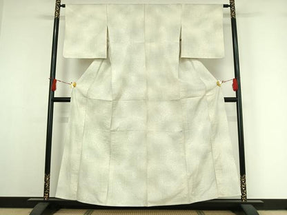 平和屋着物▽上質な紬　単衣　霞文　正絹　逸品　AABI7749jh