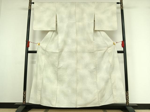 平和屋着物▽上質な紬　単衣　霞文　正絹　逸品　AABI7749jh