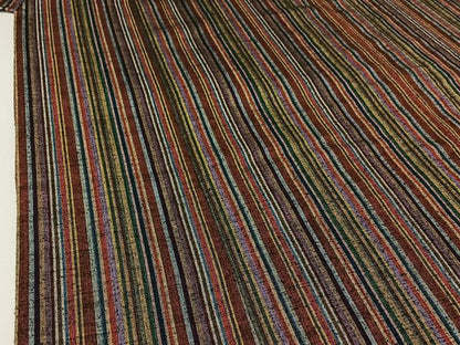 平和屋着物▽上質な紬　単衣　縞　正絹　逸品　AABI7757jh