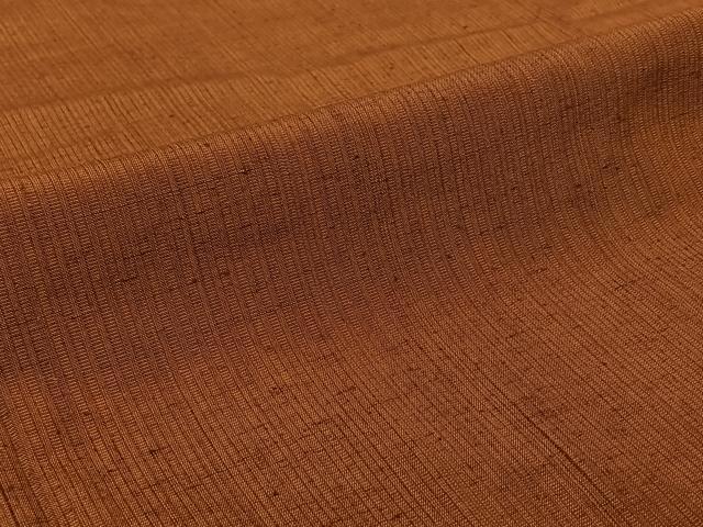 平和屋着物▽上質な紬　単衣　霞文　茶色　正絹　逸品　AABI7758jh