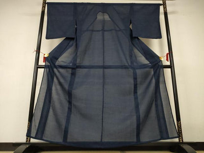 平和屋着物＊夏物　色無地　芝紋紗　褐返色　正絹　逸品　AABI7764jd