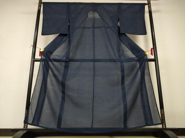 平和屋着物＊夏物　色無地　芝紋紗　褐返色　正絹　逸品　AABI7764jd
