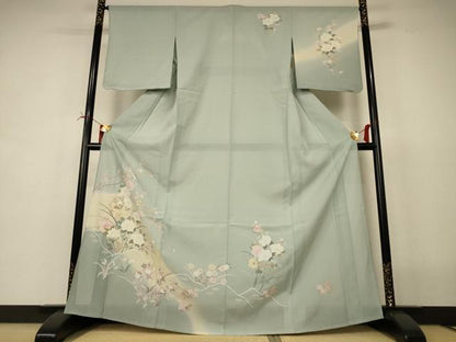 平和屋着物＊夏物　訪問着　絽　風景草花文　暈し染め　正絹　逸品　未使用　AABI7766jd