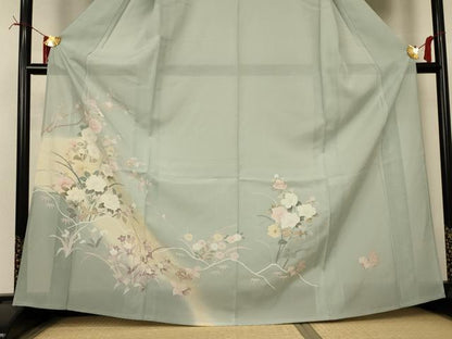 平和屋着物＊夏物　訪問着　絽　風景草花文　暈し染め　正絹　逸品　未使用　AABI7766jd