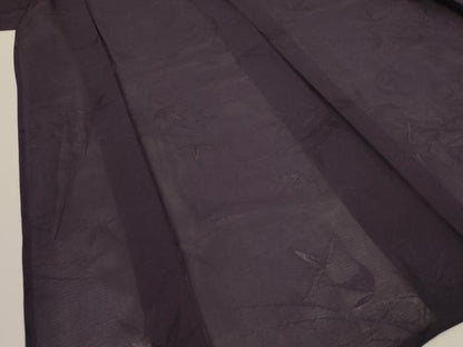 平和屋着物＊夏物　色無地　絽　笹紋紗　黒紅色　正絹　逸品　AABI7768jd
