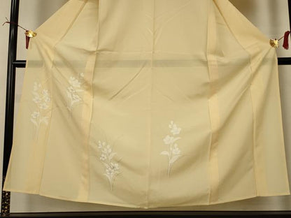 平和屋着物＊夏物　訪問着　絽　草花文　銀彩　正絹　逸品　AABI7770jd
