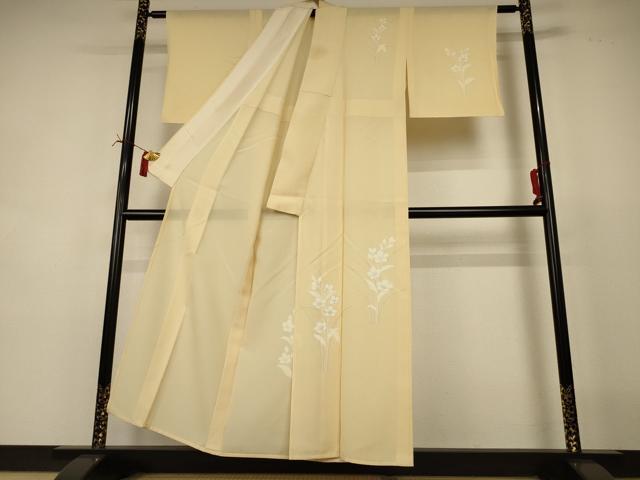 平和屋着物＊夏物　訪問着　絽　草花文　銀彩　正絹　逸品　AABI7770jd