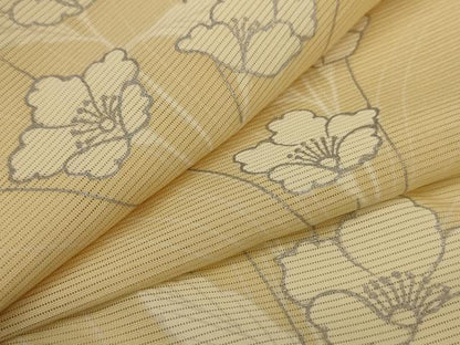 平和屋着物＊夏物　訪問着　絽　草花文　銀彩　正絹　逸品　AABI7770jd