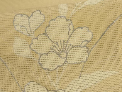 平和屋着物＊夏物　訪問着　絽　草花文　銀彩　正絹　逸品　AABI7770jd